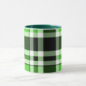 Green Black White Flannel Tartan Pattern Design Mok (Midden)