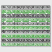 Green Black White Greek Key Fret Pattern Design  Cadeaupapier (Vlak)