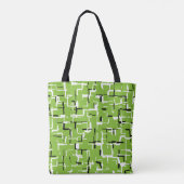 Green Black White Trendy Pattern Draagtas (Achterkant)