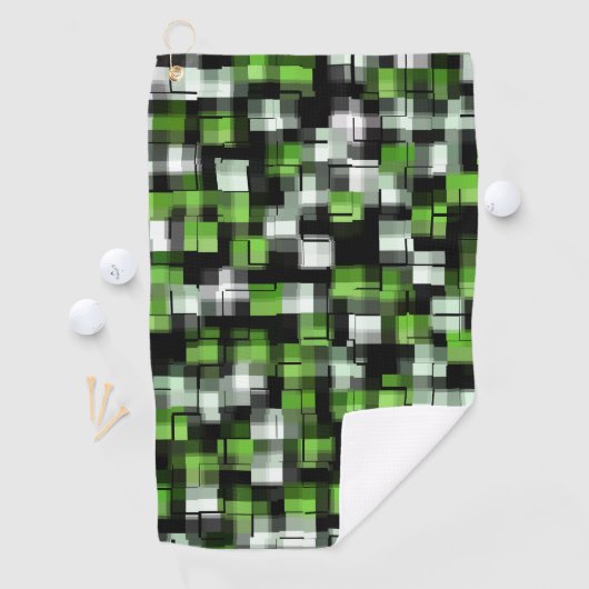 Green Black White Trendy Pattern Golfhanddoek (Insitu)
