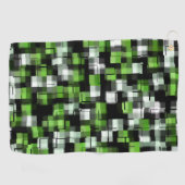 Green Black White Trendy Pattern Golfhanddoek (Horizontaal)