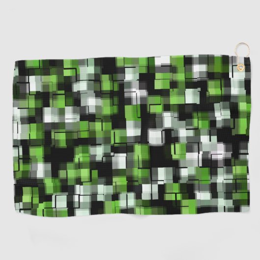 Green Black White Trendy Pattern  Golfhanddoek (Horizontaal)