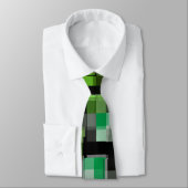 Green Black White Trendy Pattern Stropdas (Gebonden)