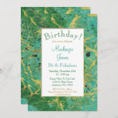 Green Blauwgroen Gold Abstracte uitnodiging tot ge (Voorkant / Achterkant)