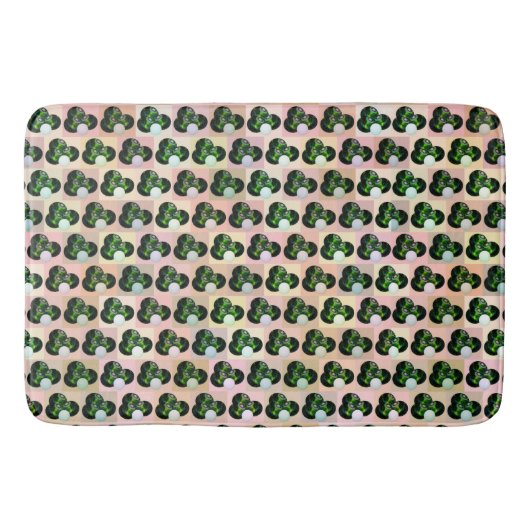 Green Block Art Lawn Bowls Pattern Badmat (Voorkant)