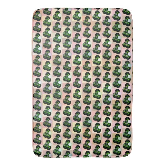 Green Block Art Lawn Bowls Pattern Badmat (Voorkant Verticaal)