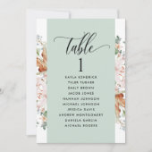 Green Blooms Cartes de plan de siège avec les noms (Devant)