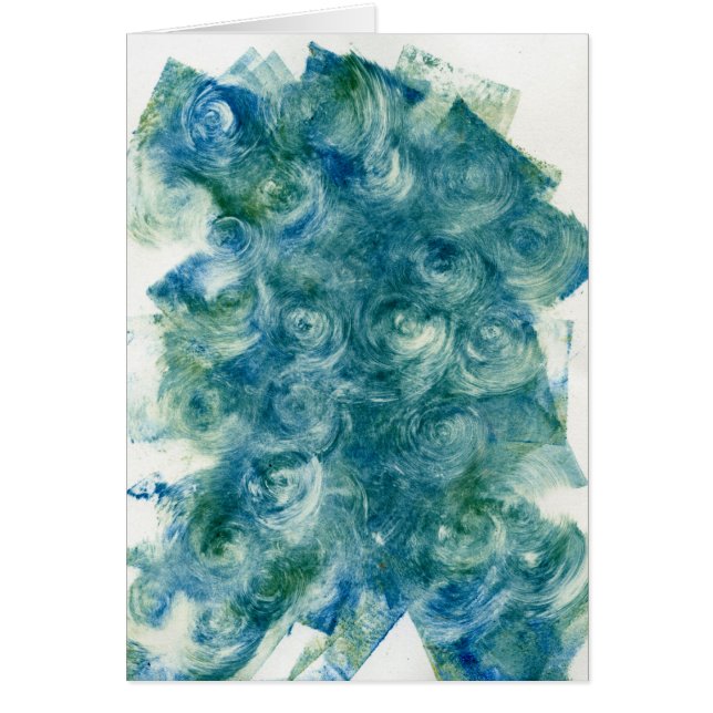 Green Blue Abstract Monoprint (Voorkant)