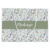 Green Blue Botanical Watercolor Groot Cadeauzakje (Achterkant)