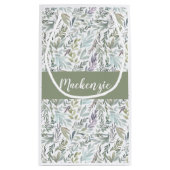 Green Blue Botanical Watercolor Klein Cadeauzakje (Achterkant)