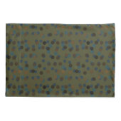green, blue, brown, bronze, and black polka dot kussensloop (Achterkant)