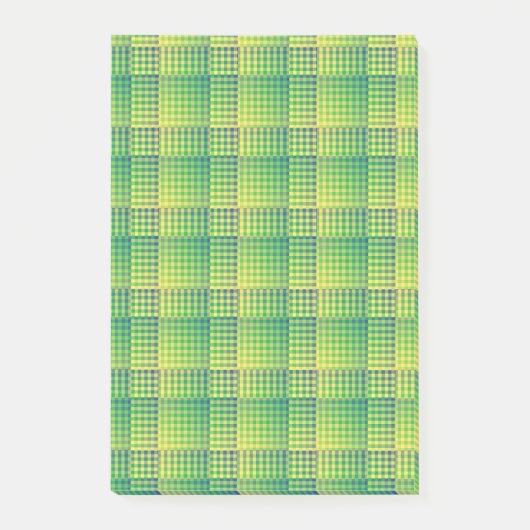 Green Blue Checker Abstract Pattern Post-it® Notes (Voorkant)