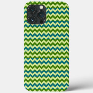 Green Blue Chevron Zigzag iPhone 13 Pro Max Hoesje