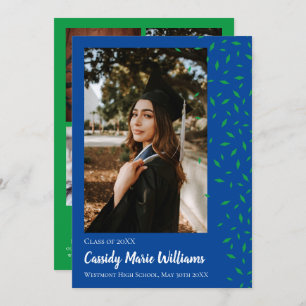 Green Blue Confetti Graduation Faire-part