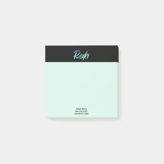 *~* Green Blue en Turquoise Reiki Iridescent Post-it® Notes (Voorkant)