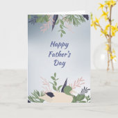 Green Blue Ferns en Duck Vaderdag Kaart (Gele Bloem)