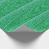 Green Blue Geometric Stripe Pattern Holiday Cadeaupapier (Hoek)