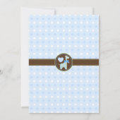 Green Blue Giraffe Baby Photo Faire-part de naissa (Dos)