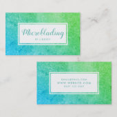 Green Blue Ombre Sparkle Glitter Microblading Visitekaartje (Voorkant / Achterkant)