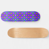 Green Blue Oranje Mauve Rainbow Rhombus Pattern Skateboard (Horizontaal)