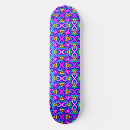 Green Blue Oranje Mauve Rainbow Rhombus Pattern Skateboard (Voorkant)