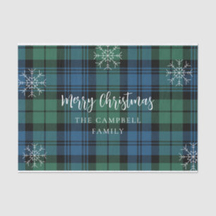 Green Blue Plaid Rustic Campbell Tartan Tissuepapier