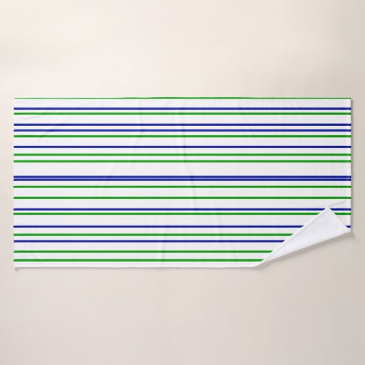 Green blue purple stripes modern custom (Serviette de bain)