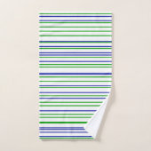 Green blue purple stripes modern custom (Serviette à main)