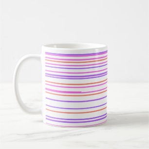 Green blue purple strips moderne custom pattern koffiemok