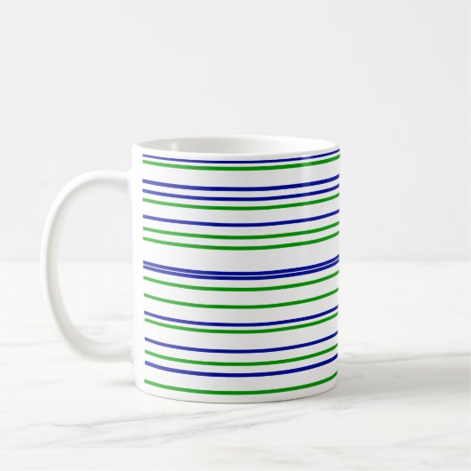Green blue purple strips moderne custom pattern koffiemok (Links)