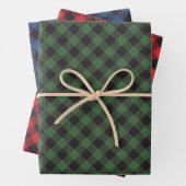 Green Blue Red Buffalo Plaid Checkered Inpakpapier Vel (In situ)