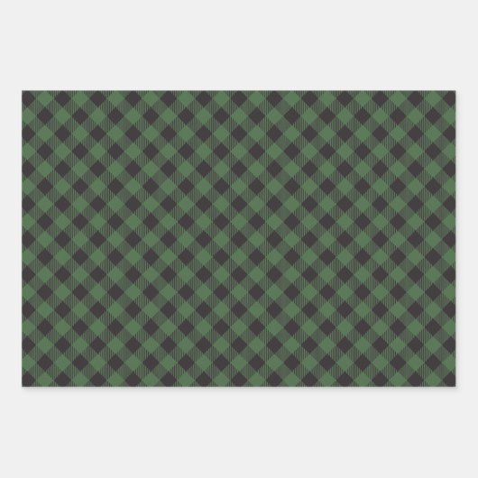 Green Blue Red Buffalo Plaid Checkered Inpakpapier Vel (Voorkant)