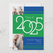 Green Blue School Colours Faire-part de diplôme (Devant)