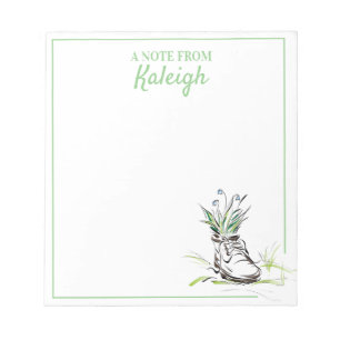 Green Blue Shoe Flower Planter ondersteuning van G Notitieblok