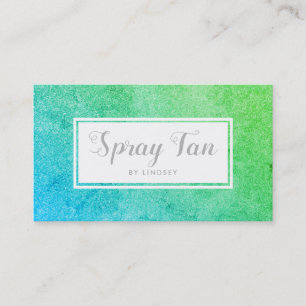 Green Blue Sparkle Glitter Beauty Spray Tan Salon Visitekaartje