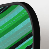 Green Blue Stripes Design Pickleball Paddle (Links Detail)