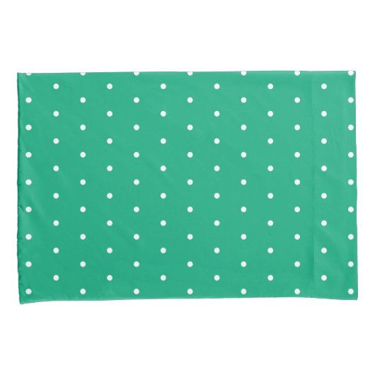 Green Blue with White Dots Standard Kussensloop (Voorkant-Rechts)