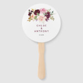 Green Blush Burgundy Floral Wedding Handwaaier (Voorkant)
