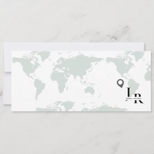 Green Boarding pass bruiloft bewaar de datum ticke Kaart (Achterkant)