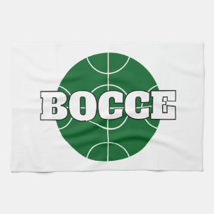 Green Bocce Ball Logo aangepaste keukenhanddoek