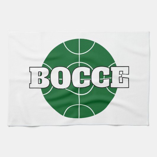 Green Bocce Ball Logo aangepaste keukenhanddoek (Horizontaal)