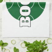 Green Bocce Ball Logo serviette de cuisine personn (Plié)