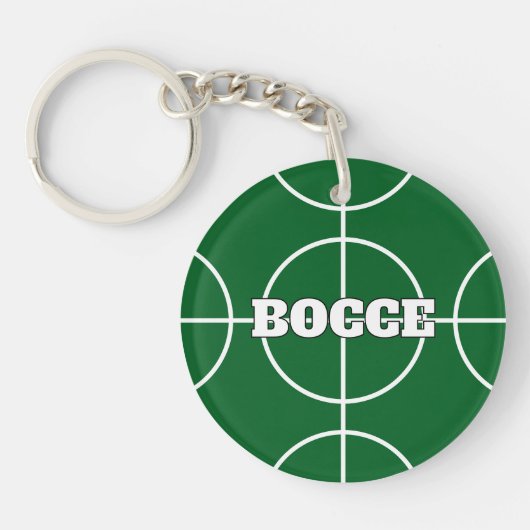 Green Bocce Ball sleutelhanger met gepersonaliseer (Voorkant)