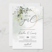 Green Boho C'est une fille Baby shower Invitation (Devant)