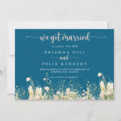 Green Boho Fleur sauvage Navy Elopement Faire-part (Devant)