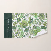 Green Boho Floral Monogram Bad Handdoek (Handdoek)