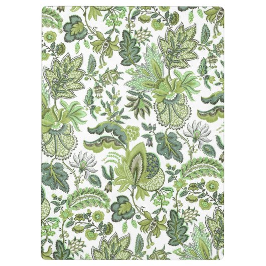 Green Boho Floral Monogram Klembord (Achterkant)