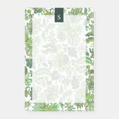Green Boho  Floral Monogram Post-it® Notes (Voorkant)