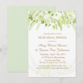 Green Boho Floral Spring Rehearsal Dinner Invite Kaart (Voorkant / Achterkant)