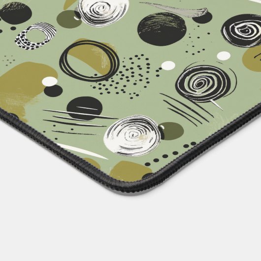 Green Boho Pattern Monogram Name  (Coin)